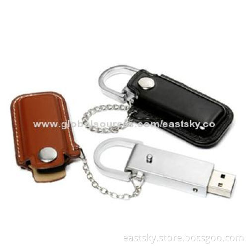 Leather USB Pen Drive, Compatible with PC, Notebook or Tablets, with USB 2.0 Interface